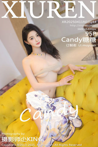 XiuRen秀人网-10144-Candy糖糖-白色蓝印花短旗袍肉丝爆乳-2025.04.11