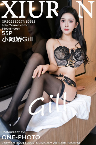 XiuRen秀人网-10913-小阿娇Gill-黑色蕾丝情趣内衣黑丝-2025.10.27