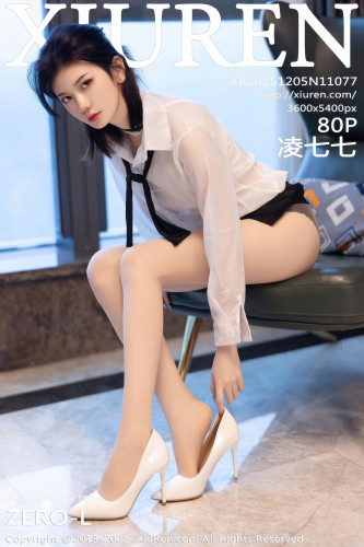 XiuRen秀人网-11077-凌七七-OL白衬衫黑短裙苗条身姿明艳动人-2025.12.05