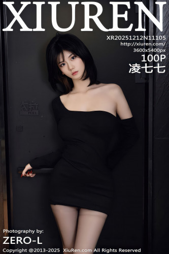 XiuRen秀人网-11105-凌七七-短发美女黑色连衣短裙黑丝-2025.12.12