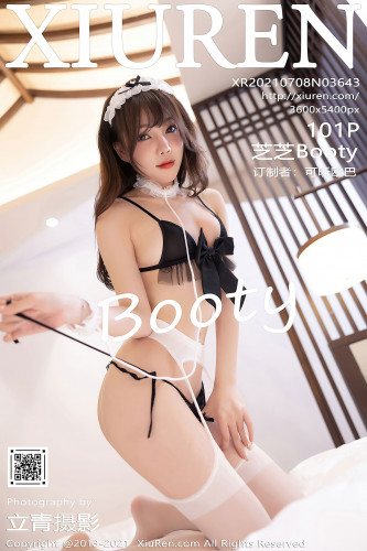 XiuRen秀人网-3643-芝芝Booty-女仆剧情主题黑色内衣白色吊带袜-2021.07.08