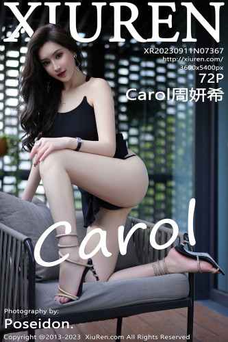 XiuRen秀人网-7367-Carol周妍希-黑色吊带长裙黑丁字裤爆乳-2023.09.11