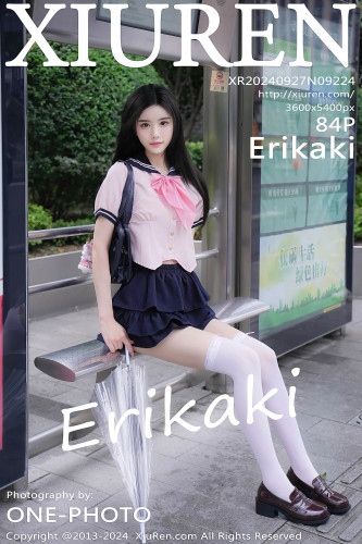 XiuRen秀人网-9224-Erikaki-淡粉JK制服深蓝短裙白色内衣爆乳-2024.09.27