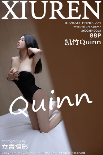 XiuRen秀人网-9271-凯竹Quinn-OL黑色裙装黑色内衣黑丝-2024.10.11