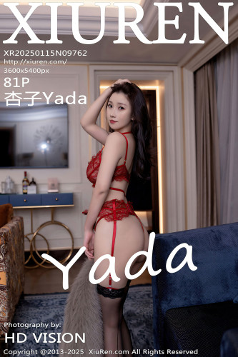 XiuRen秀人网-9762-杏子Yada-皮草外套红色蕾丝内衣黑丝-2025.01.15