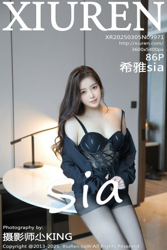 XiuRen秀人网-9971-希雅sia-OL黑条纹裙装黑色内衣黑丝翘臀-2025.03.05