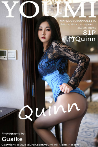 YouMi尤蜜荟-1140-凯竹Quinn-黑蕾丝连衣蓝短裙黑丝爆乳-2025.06.06
